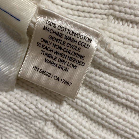 Vintage Old Navy White Cable Knit Cardigan women XL grandpa Y2K cozy Thick goth - Picture 7 of 8